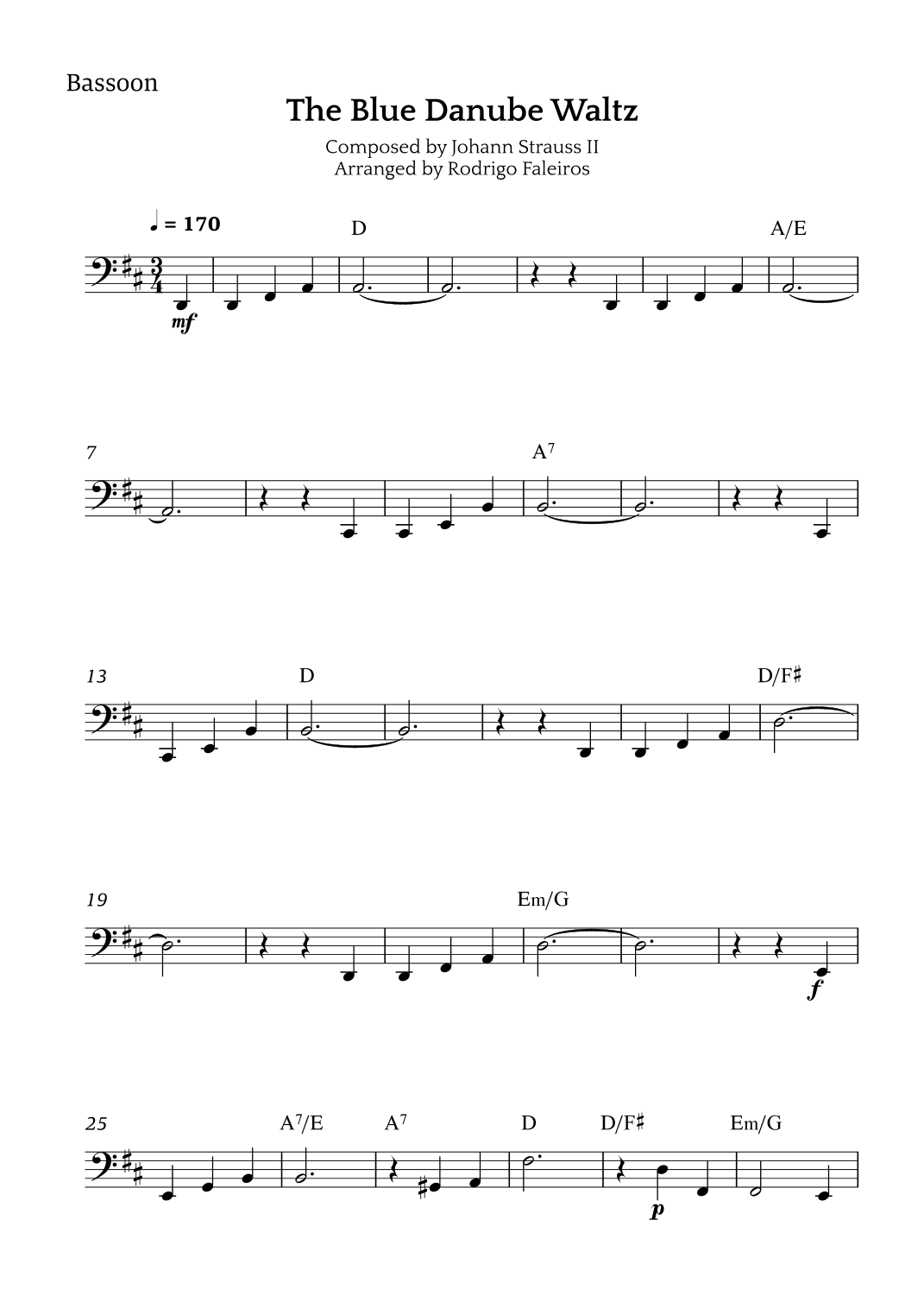 The Blue Danube Waltz (arr. Rodrigo Faleiros)