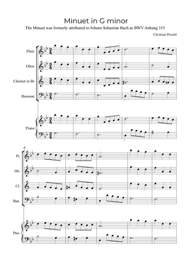 Minuet In G minor (with piano) (arr. Alex Nunes Rodrigues)