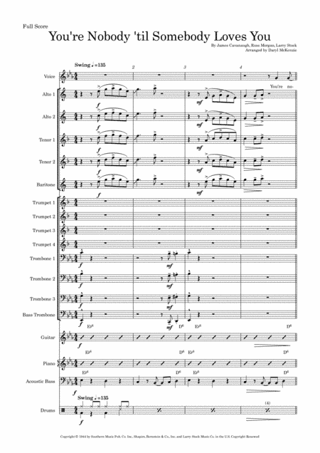 You're Nobody 'til Somebody Loves You (arr. Daryl McKenzie)