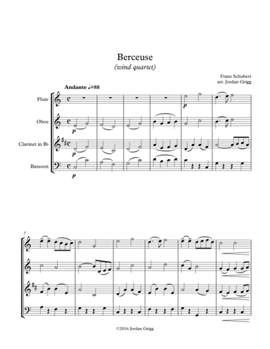 Berceuse (wind quartet) (arr. Jordan Grigg)