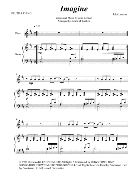 Imagine (arr. James M. Guthrie, ASCAP)