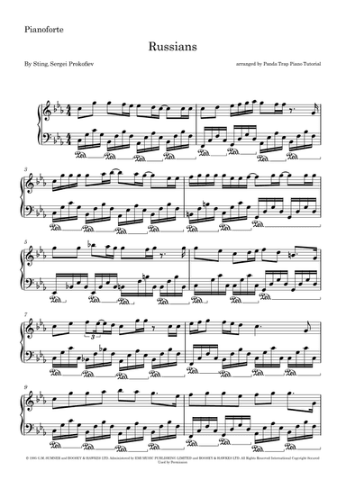 Russians (arr. Panda Trap Piano Tutorial)