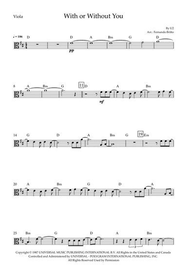 With Or Without You (arr. Fernando Britto)