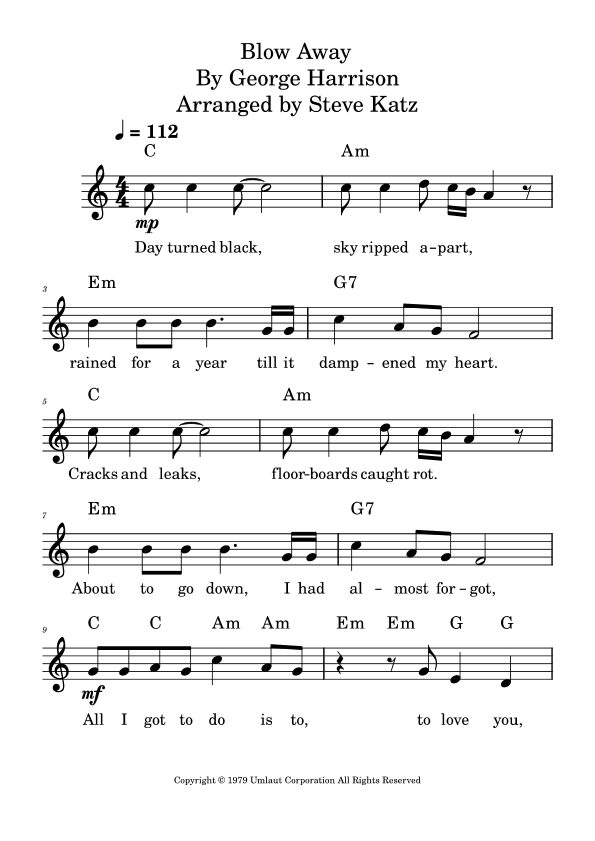 Blow Away (arr. Steve Katz)