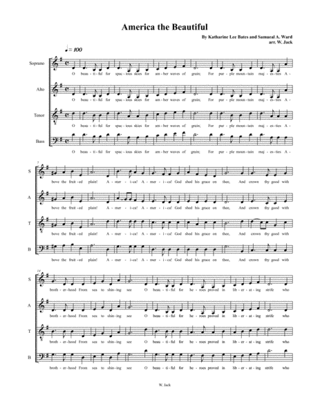 America the Beautiful - SATB (arr. Walter Jack)