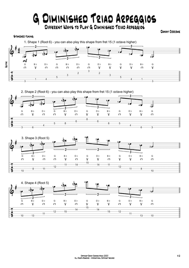 G Diminished Triad Arpeggios (5 Ways to Play)