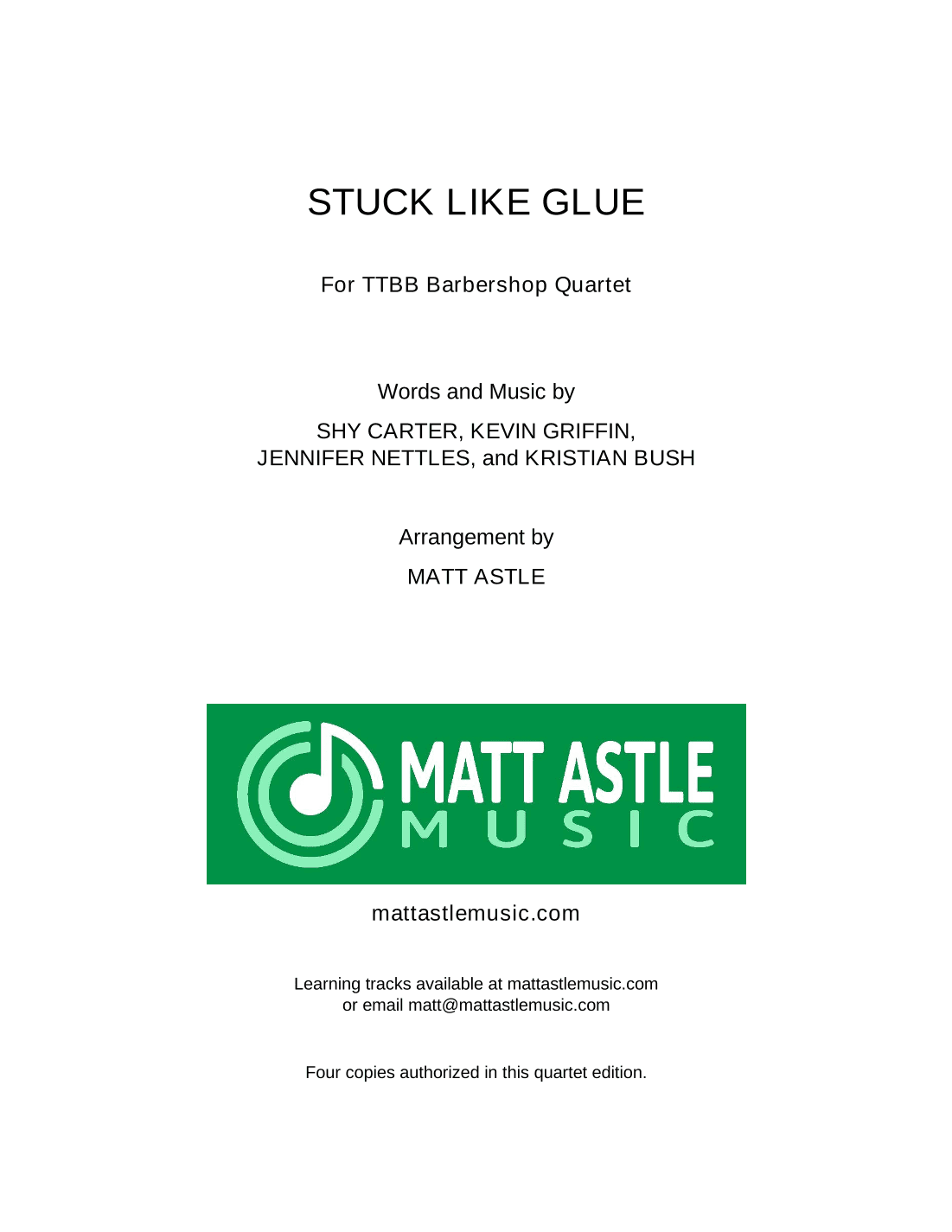 Stuck Like Glue (arr. Matt Astle)