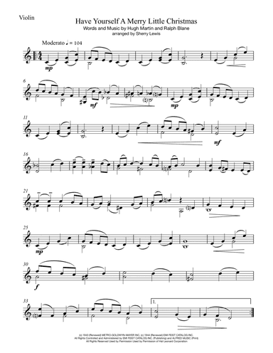 Have Yourself A Merry Little Christmas  from MEET ME IN ST. LOUIS (arr. Sherry Lewis)