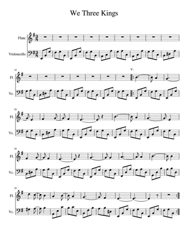 We Three Kings (Cello and Flute) (arr. Jaziel Huerta)