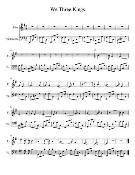 We Three Kings (Cello and Flute) (arr. Jaziel Huerta)