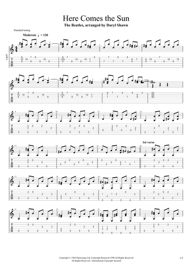 Here Comes The Sun (arr. Daryl Shawn)