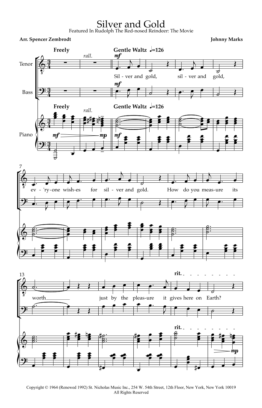 Silver And Gold (arr. Spencer Zembrodt)