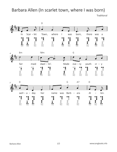 Barbara Allen (In scarlet town, where I was born) (arr. songbooks.info)