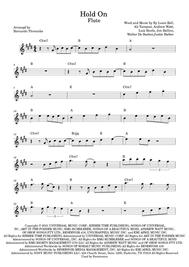 Hold On (arr. Bernardo Thronicke)