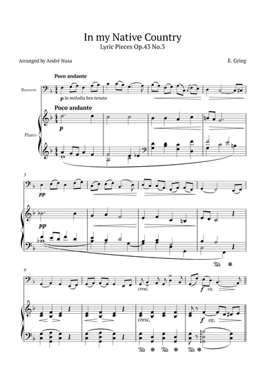 Lyric Pieces Op.43 No.3 (arr. André Nusa)