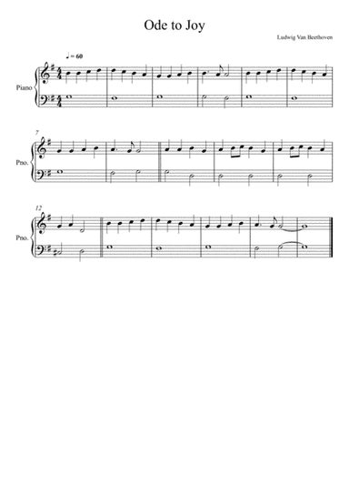 Beethoven - Ode to Joy (Piano Solo) Very Easy Version (arr. André Laitano)