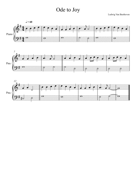 Beethoven - Ode to Joy (Piano Solo) Very Easy Version (arr. André Laitano)