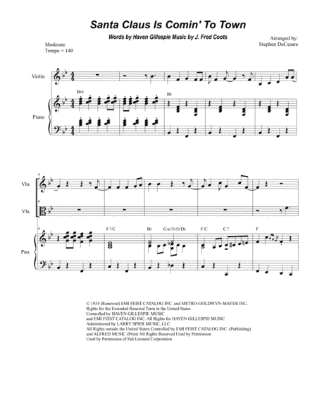 Santa Claus Is Comin' To Town (arr. Stephen DeCesare)