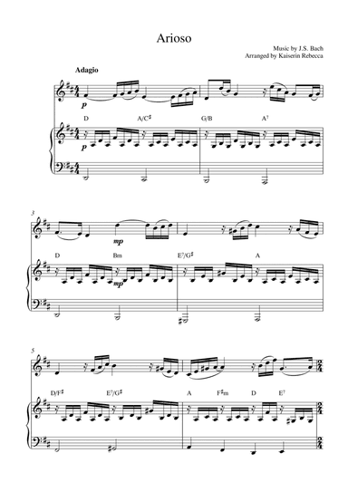 Arioso (for oboe solo and piano accompaniment) (arr. Kaiserin Rebecca)