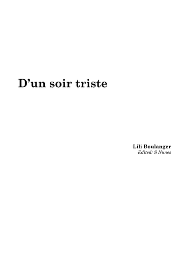 D'un soir triste (arr. Steven Nunes)