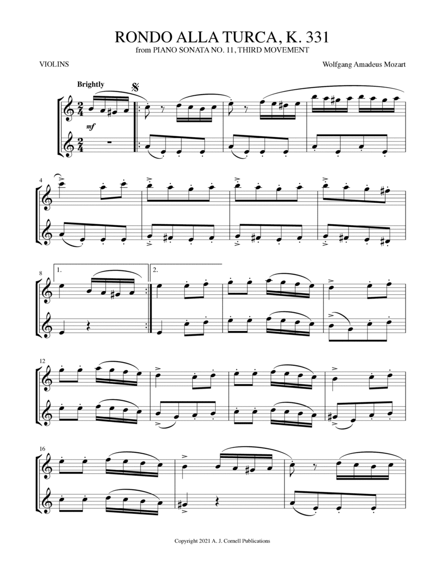 Rondo alla turca (from Piano Sonata No. 11, K. 331) (arr. Mark Phillips)
