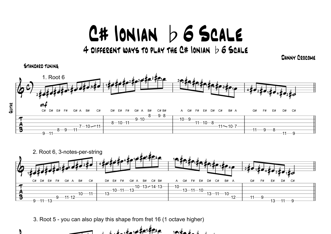 C# Ionian b6 Scale (4 Ways to Play)