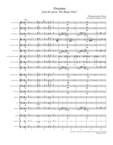 Overture to "The Magic Flute" transcribed for Concert Band (arr. Benjamin Ayotte)