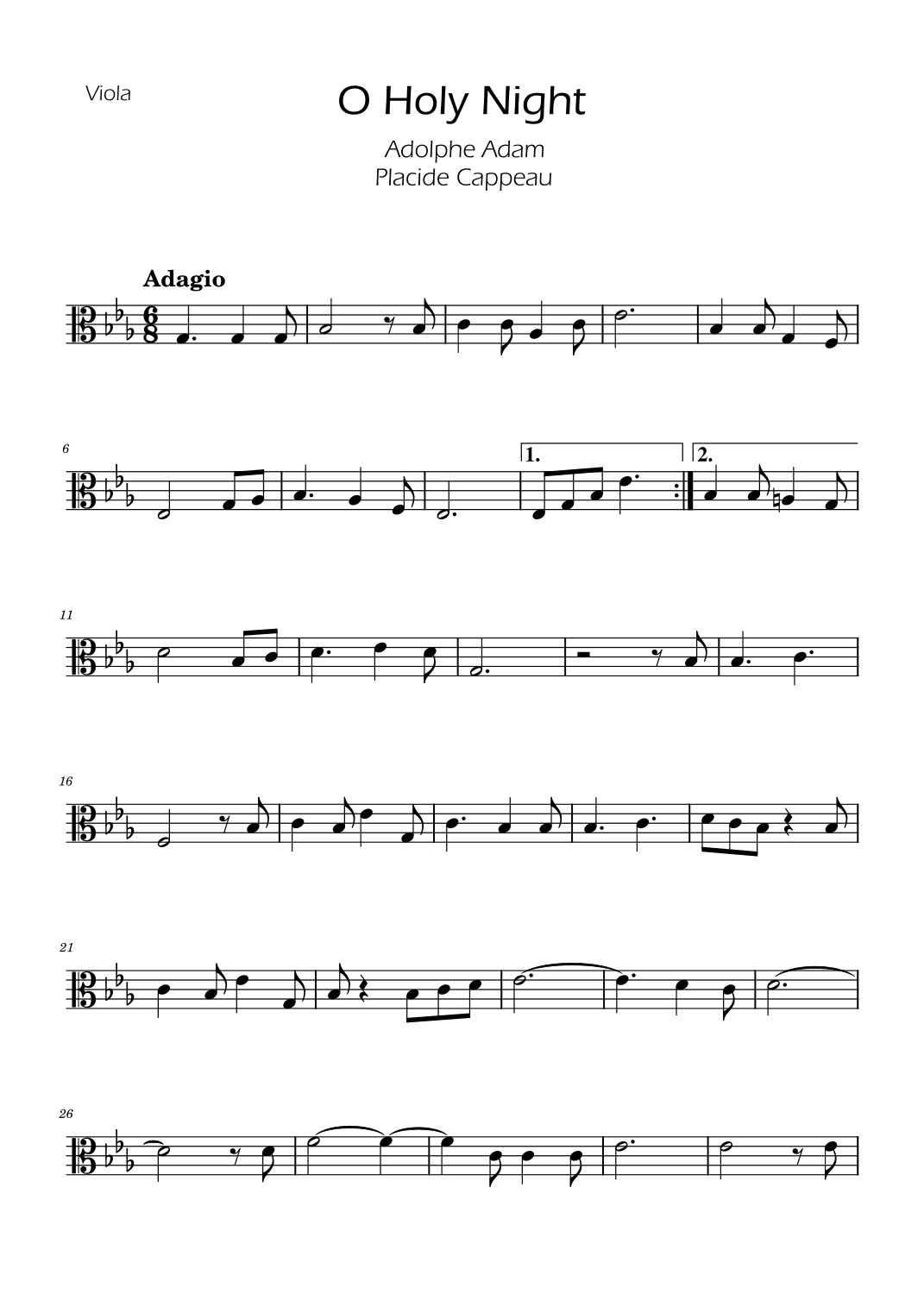 O Holy Night - Viola Solo (arr. Ygor Nunes)