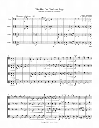 The Hut On Chicken's Legs from The Pictures at an Exhibition - Viola Quartet (arr. Lorento Golofeev)