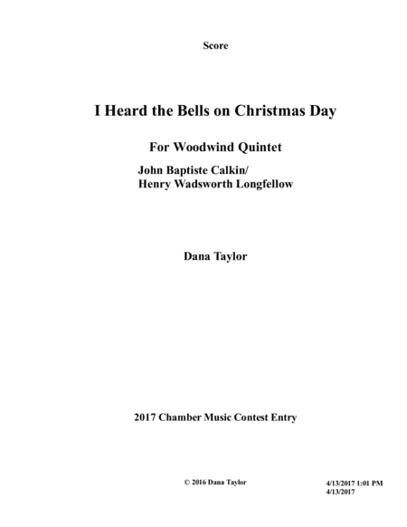 Come Hear the Bells - I Heard the Bells (arr. Dana Taylor)