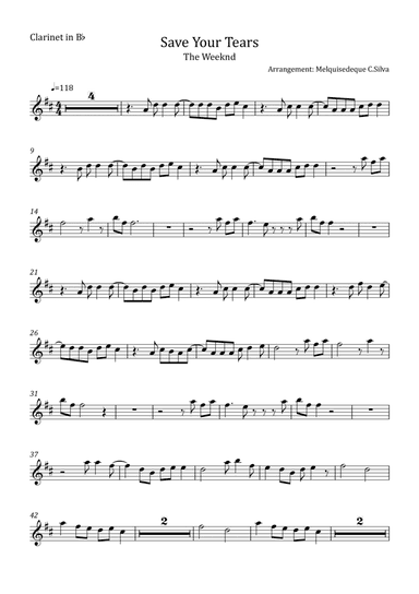 Save Your Tears (arr. Melquisedeque C.Silva)