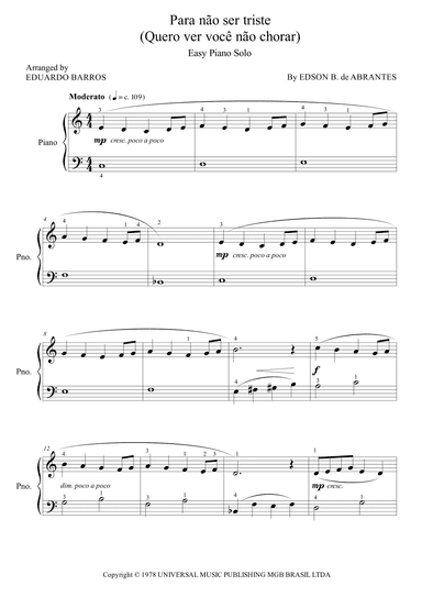 Para Nao Ser Triste (arr. Eduardo Barros)