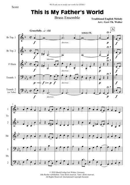 This Is My Father's World (arr. Gert Th. Walter)