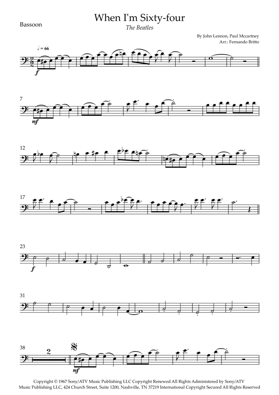When I'm Sixty-four (arr. Fernando Britto)
