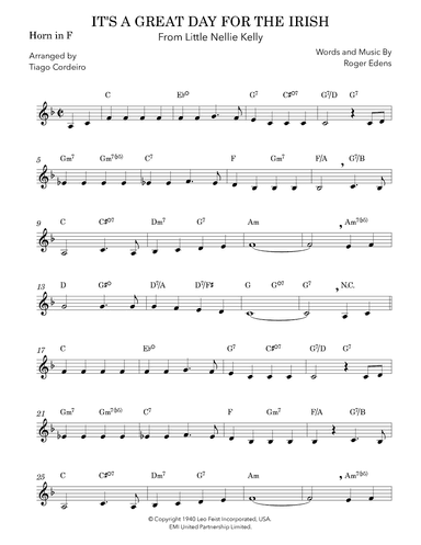 It's A Great Day For The Irish (arr. Tiago Cordeiro)