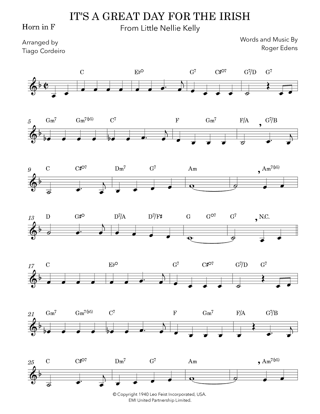 It's A Great Day For The Irish (arr. Tiago Cordeiro)