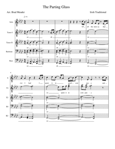 The Parting Glass (arr. Brad Meader)