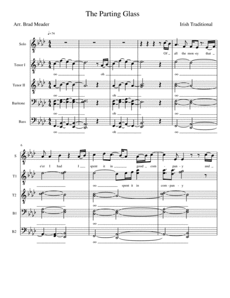 The Parting Glass (arr. Brad Meader)