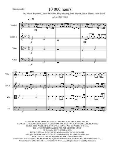 10,000 Hours (arr. Zoltan Vegso)
