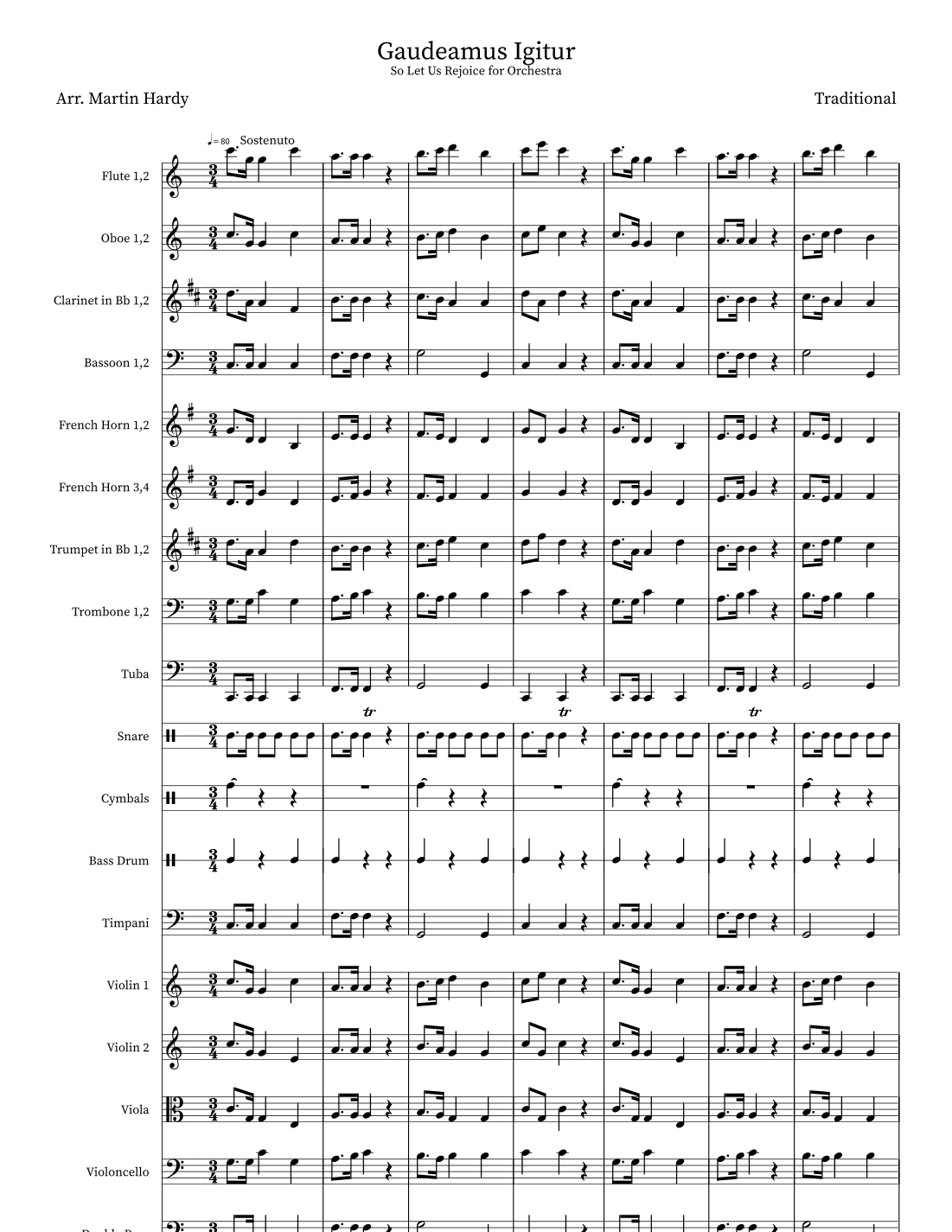 Gaudeamus igitur (arr. Martin Hardy)