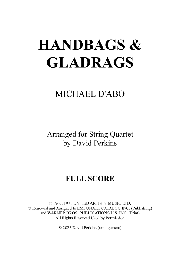 Handbags And Gladrags (arr. David Perkins)