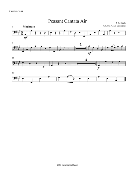 Air from Peasant Cantata (arr. Nick Lacanski)