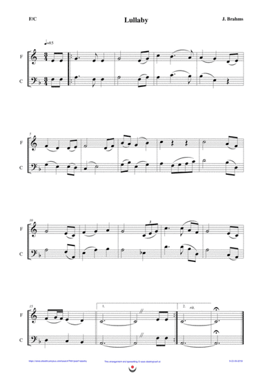 Lullaby (easy brass duet Nb. 9 - F/C) (arr. Josef STASTNY)