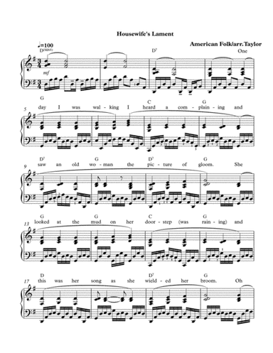 Housewife's Lament (arr. Paul Taylor)