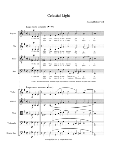 Celestial Light for choir (SATB) and strings or keyboard