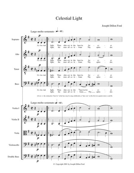 Celestial Light for choir (SATB) and strings or keyboard