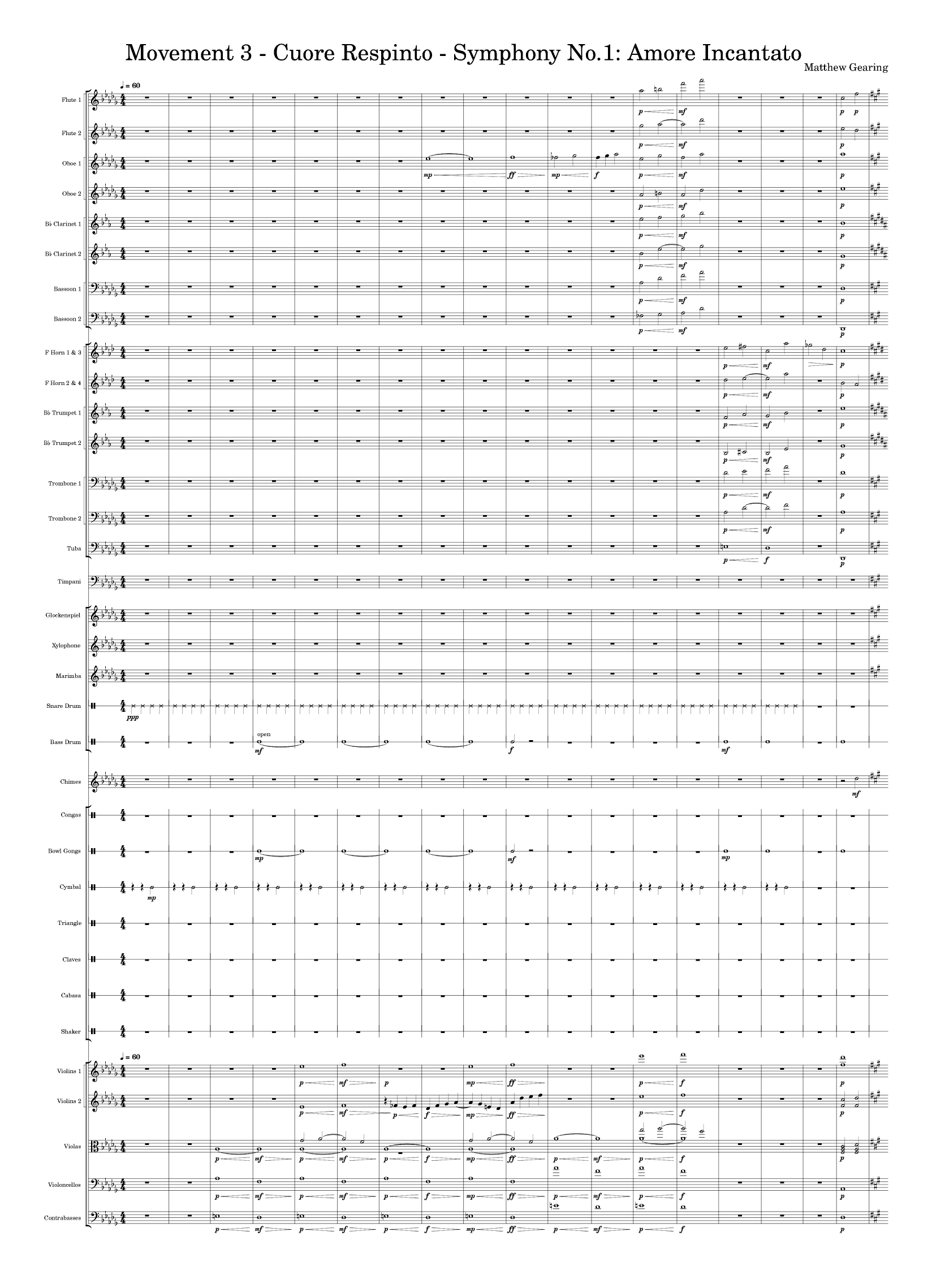 Movement 3 - Cuore Respinto - Symphony No.1 - Amore Incantato - Score Only