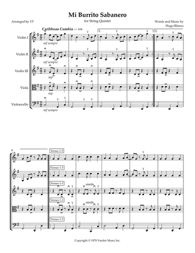 El Burrito Sabanero (mi Burrito Sabanero) (arr. YT)