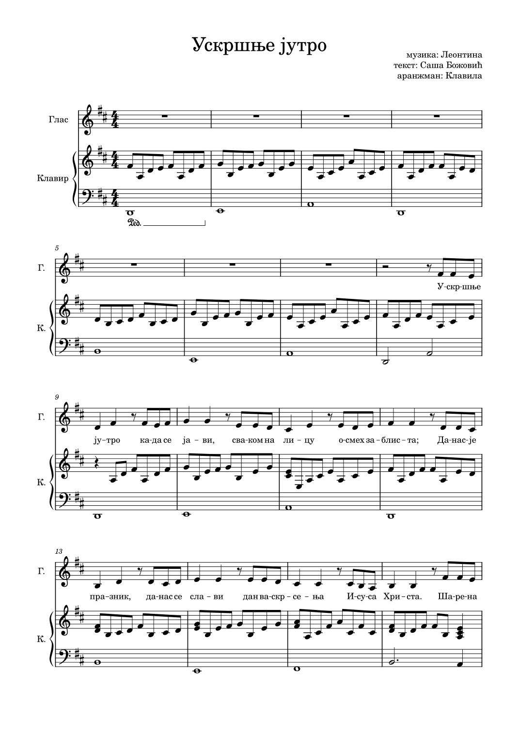 Саша Божовић: Ускршње јутро (arr. Клавила)