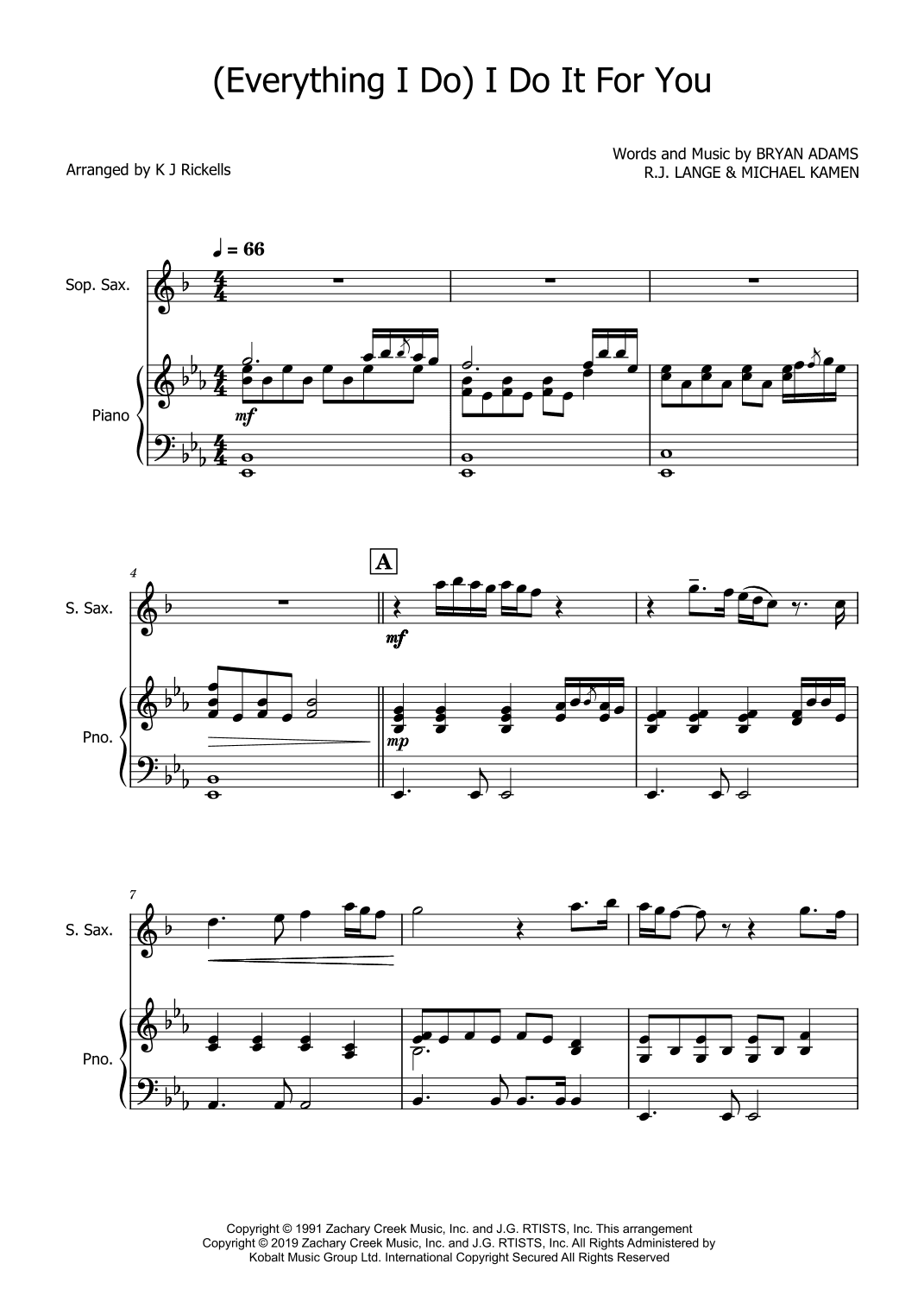 (everything I Do) I Do It For You (arr. K J Rickells)